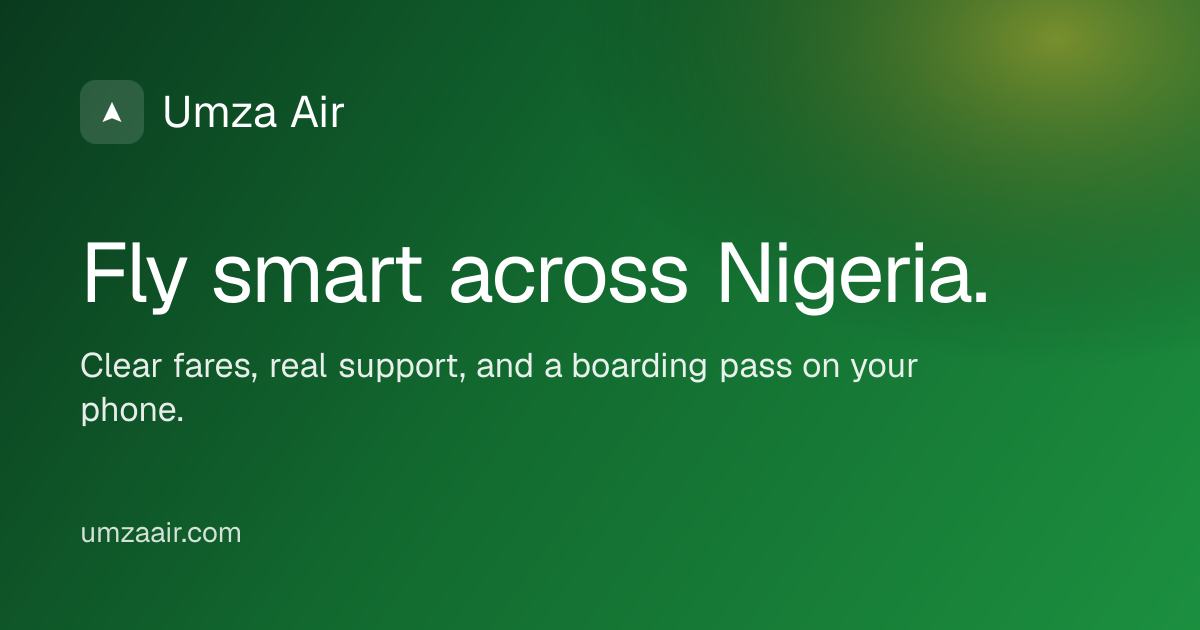 Umza Air — Book domestic flights across Nigeria